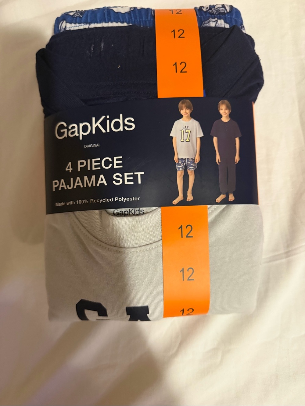 GAP 4-Piece Boys Pajama Set - Navy & Light Gray